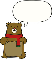 cartoon bear and speech bubble