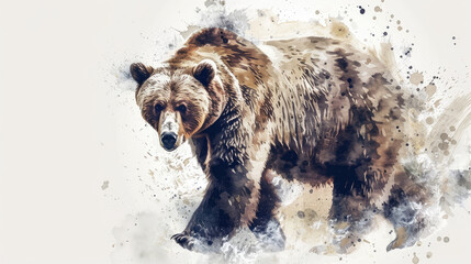 bear watercolor style
