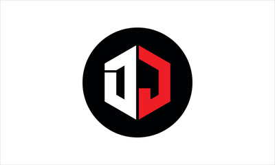 DJ initial letter polygon icon gaming logo design vector template. batman logo, sports logo, monogram, falcon, war game, symbol, playing logo, abstract, fighting, typography, icon, minimal, premier 