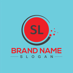 Minimal Initial SL Logo Design with Handwriting Style Vector and Illustration