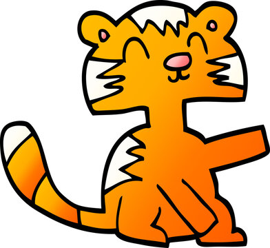 cartoon doodle happy cat