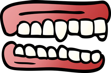 cartoon doodle false teeth