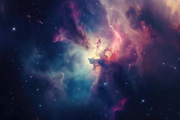 Fotobehang Stellar wonderland mesmerizes with vibrant cosmic hues © realaji