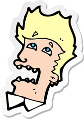 sticker of a cartoon frightened man