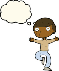 cartoon startled man with thought bubble