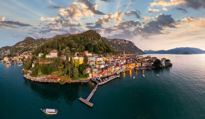 Varenna, Italy Viewed From Above Lake Como - 751468357