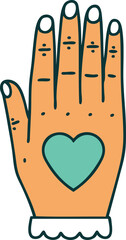 tattoo style icon of a hand