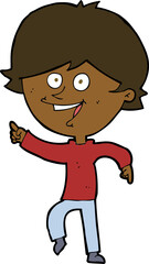 Fototapeta premium cartoon happy pointing man
