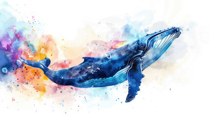 a Whale watercolor style
