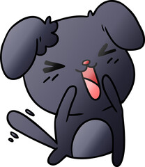 gradient cartoon of cute kawaii dog