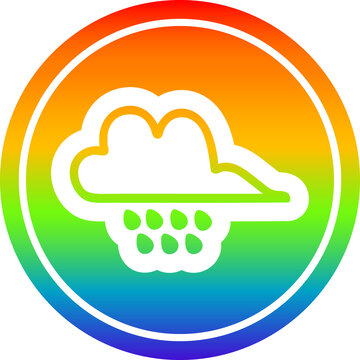rain cloud circular in rainbow spectrum