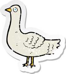 retro distressed sticker of a cartoon bird