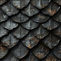 Fototapeta premium black dragon scale leather texture pattern