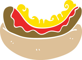 cartoon doodle of a hotdog - obrazy, fototapety, plakaty