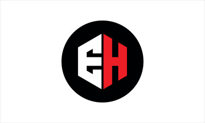 EH initial letter polygon icon gaming logo design vector template. batman logo, sports logo, monogram, falcon, war game, symbol, playing logo, abstract, fighting, typography, icon, minimal, premier 
