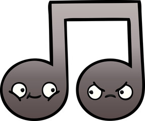 Obraz premium gradient shaded cartoon musical note