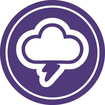 storm cloud circular icon