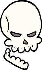 cartoon doodle halloween skull