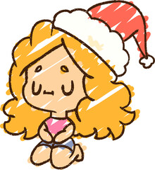 Festive Woman Chalk Drawing