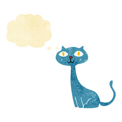 cartoon cat with thought bubble
