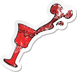 retro distressed sticker of a cartoon goblet of wine
