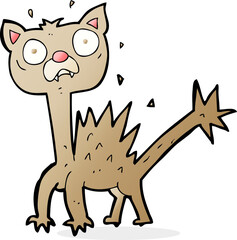 cartoon scared cat