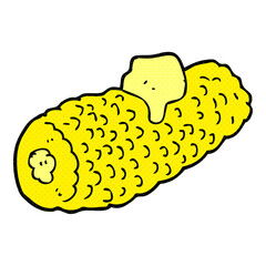 cartoon corn on cob with butter