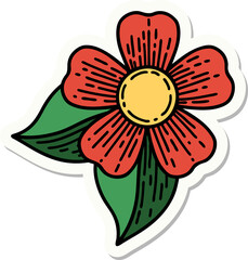 tattoo style sticker of a flower