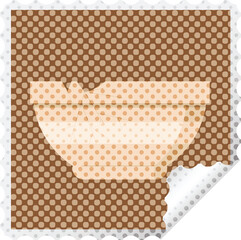 cracked bowl graphic vector illustration square sticker stamp