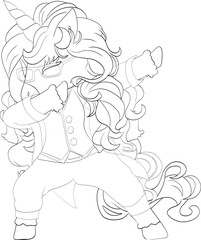 St Patrick's Day funny Irish Leprechaun unicorn doing dabbing dance. Lepricorn