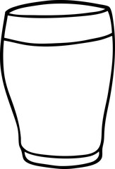 line drawing cartoon glass of milk