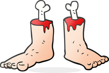 cartoon gross severed feet - 751473337