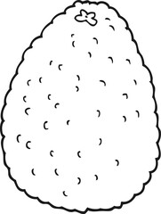 black and white cartoon avocado