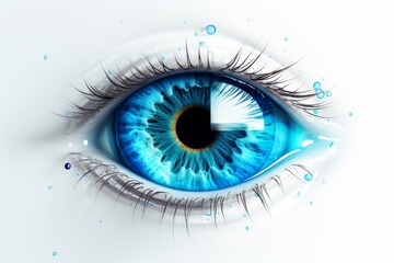 Close-up, hyper-realistic abstract single eye