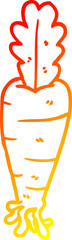 warm gradient line drawing cartoon carrot