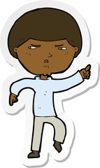 sticker of a cartoon annoyed man