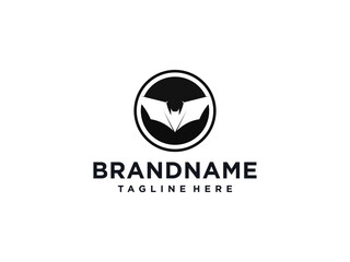 vector bat open wings flying concept elements logo icon