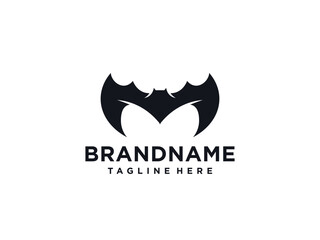 bat wings vector logo design template, sharp icon, night sign, halloween symbol, vector illustration