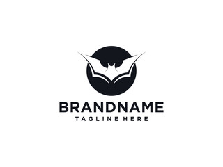 bat wings vector logo design template, sharp icon, night sign, halloween symbol, vector illustration
