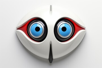 Abstract 3d eye icon, mockup vision symbol