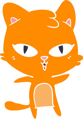 flat color style cartoon cat