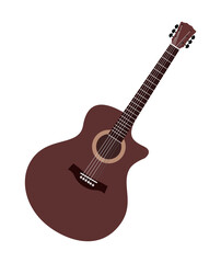 Fototapeta premium Guitar, musical instrument, melody, illustration vector design