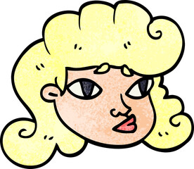 cartoon doodle blond girls face