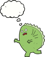cartoon monster with thought bubble