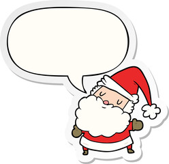 cartoon santa claus and speech bubble sticker