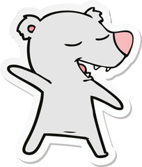 sticker of a cartoon bear
