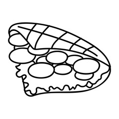 Doner kebab with soda outline concept, Dooner kabab as a sandwich vector design, Fast Food hand draw symbol, Junk food sign, english american cuisine stock illustration 