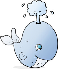 cartoon whale spouting water