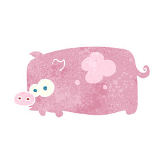 retro cartoon pig