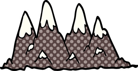 cartoon doodle mountain range